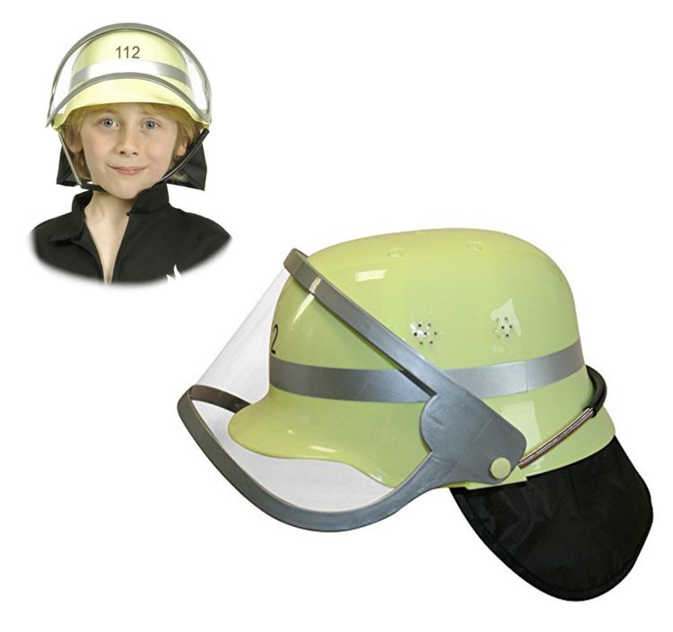 Feuerwehr Kostüm für Kinder sandfarben Berufs-Feuerwehr inkl. Helm Kinder Kostüm Feuerwehr inkl. Helm Gr. 104-128 sandfarben Berufs-Feuerwehr Fasching Karneval Kindergeburtstag Freizeit Spielzeug