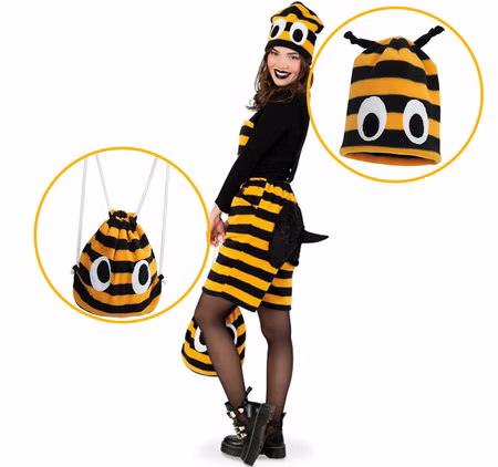 Damen Kostüme Biene Sumse inkl. Mütze und Rucksack Gr. M-XL Fasching Karneval Mottoparty Paarkostüm Gruppenkostüm Damen Kostüme Biene Sumse inkl. Mütze und Rucksack Gr. M-XL Fasching Karneval Mottoparty Paarkostüm Gruppenkostüm