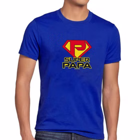 Super-Papa T-Shirt blau mit Wunschname für Herren Gr. M-XXL blau Geschenkidee Vatertag Geburtstag Weihnachten Super-Papa T-Shirt blau mit Wunschname für Herren Gr. M-XXL blau Geschenkidee Vatertag Geburtstag Weihnachten