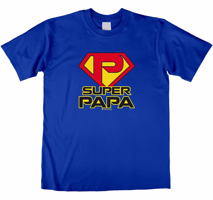 Super-Papa T-Shirt blau mit Wunschname für Herren Gr. M-XXL blau Geschenkidee Vatertag Geburtstag Weihnachten Super-Papa T-Shirt blau mit Wunschname für Herren Gr. M-XXL blau Geschenkidee Vatertag Geburtstag Weihnachten