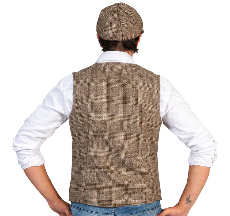 20er Jahre Weste mit Schiebermütze für Herren Gr. 48-58 Fasching Karneval 40er Jahre Mottoparty