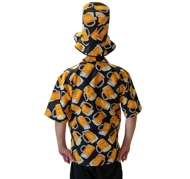 Herren Bier Kostüm Hawaii-Hemd mit Bier Motiv inkl. Hut Herren Bier Kostüm Haiwaii-Hemd mit Bierprint inkl. Hut Gr. 50-58 Oktoberfest JGA Männertag Fasching Karneval