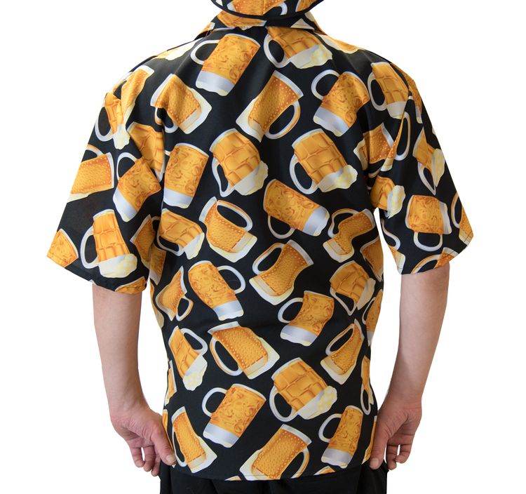 Herren Bier Kostüm Hawaii-Hemd mit Bier Motiv inkl. Hut Herren Bier Kostüm Haiwaii-Hemd mit Bierprint inkl. Hut Gr. 50-58 Oktoberfest JGA Männertag Fasching Karneval