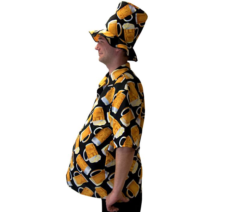Herren Bier Kostüm Hawaii-Hemd mit Bier Motiv inkl. Hut Herren Bier Kostüm Haiwaii-Hemd mit Bierprint inkl. Hut Gr. 50-58 Oktoberfest JGA Männertag Fasching Karneval