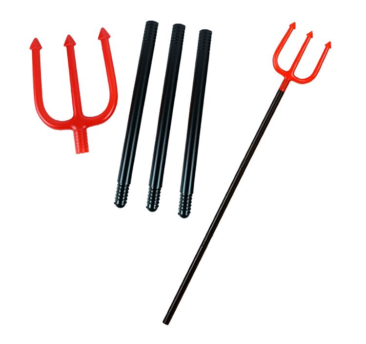 Halloween Dreizack Teufel 120 cm schraubbar Teufelsdreizack Kostüm-Zubehör Fasching Karneval Mottoparty 