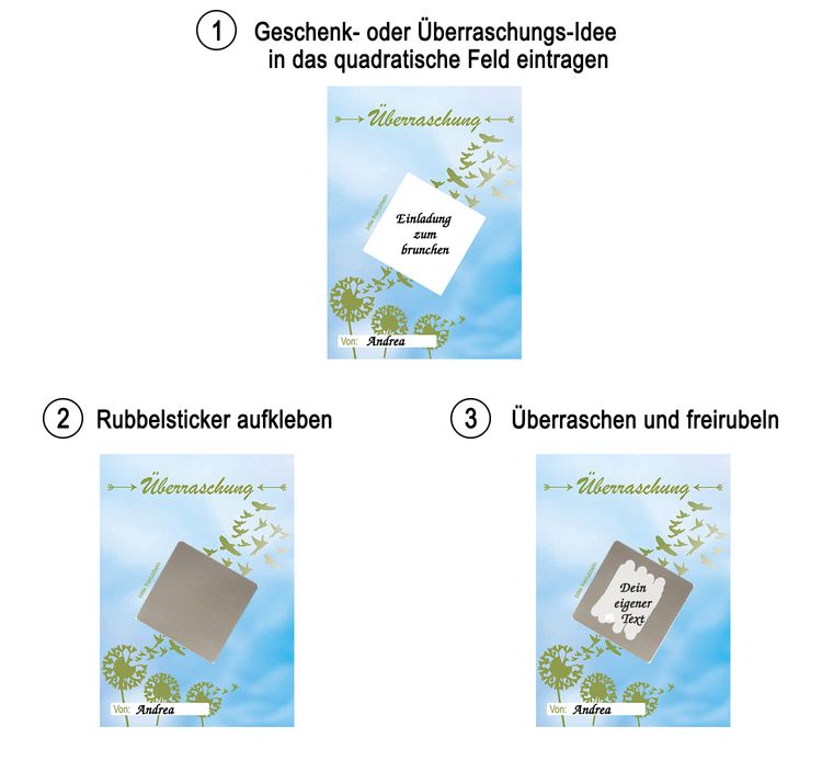 Geschenkgutschein 10 Karten mit Rubbelsticker Motivauswahl Geschenkgutschein 10 Karten mit Rubbelsticker Motivauswahl