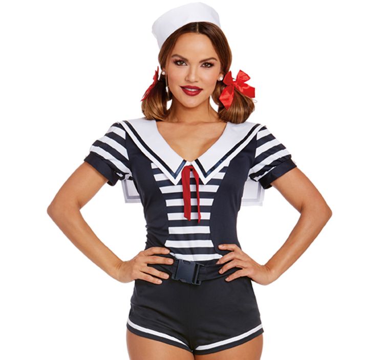 Damen Kostüm Matrosin Sailor Laura Gr. S blau Fasching Karneval Mottoparty