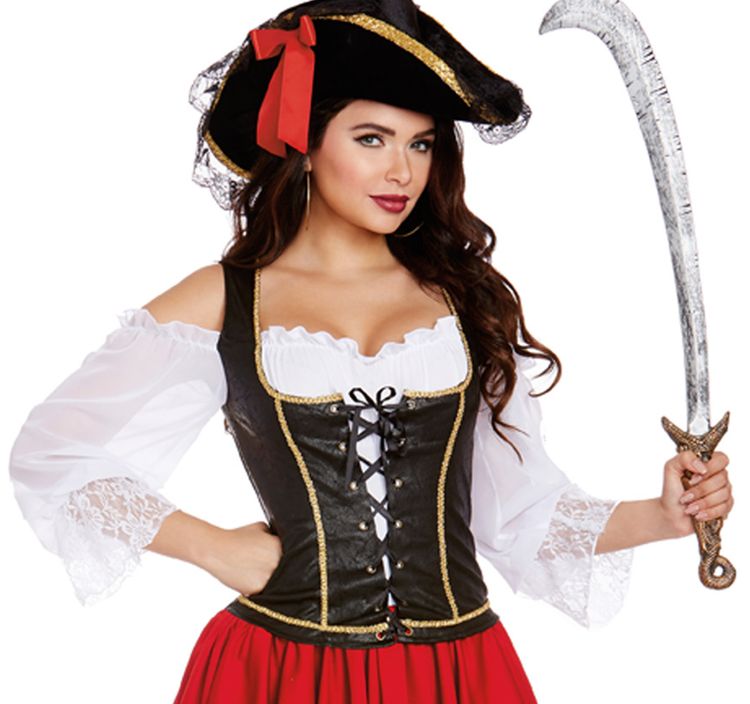 Piratin Kostüm Seeräuberin Ahoy für Damen Piratin Kostüm Seeräuberin Ahoy für Damen Gr. S-XL Kleid SALE Fasching Karneval Mottoparty