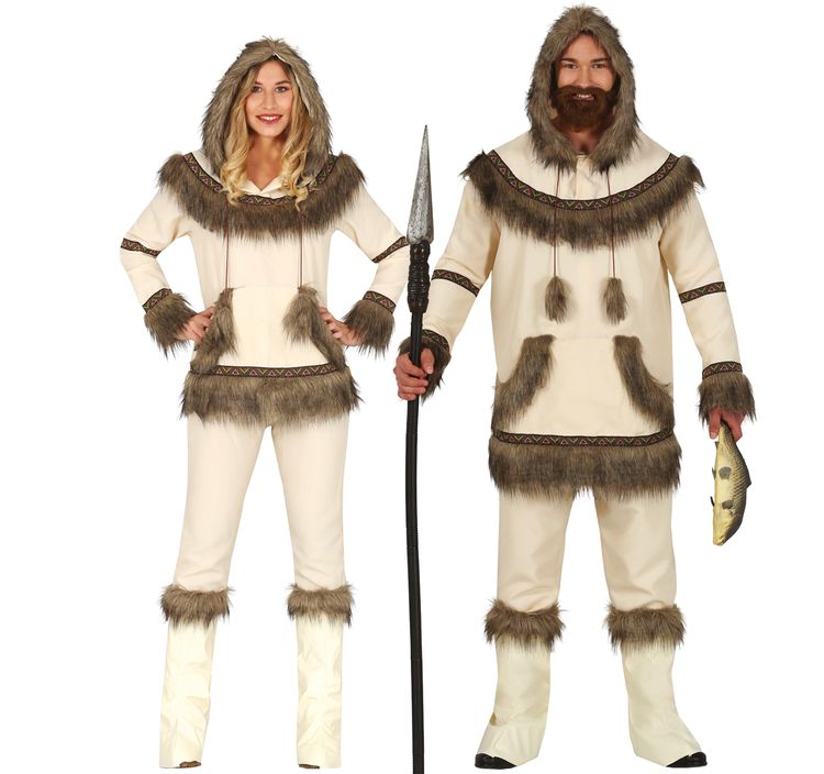 Eskimo Kostüm Marlitt für Damen Eskimo Kostüm Marlitt für Damen Gr. S-L Inuit weiß Fasching Karneval Jäger Mottoparty Paarkostüm