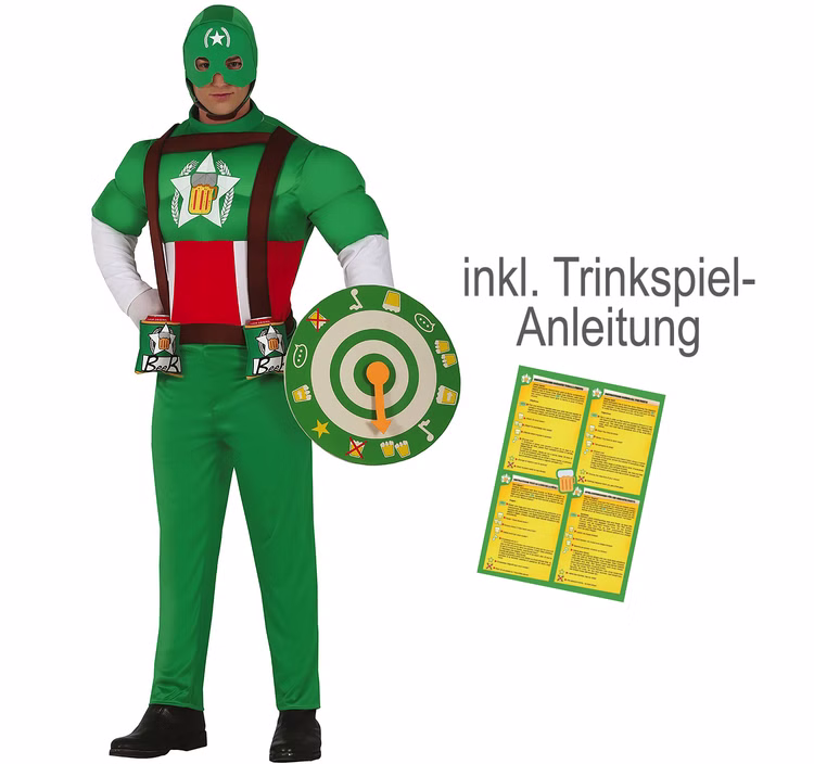 Herren Kostüm Bier witziges Partyspiel Trinkspiel Captain Beer inkl. Anleitung JGA Mottoparty Fasching Karneval Herren Kostüm Bier witziges Partyspiel Trinkspiel Captain Beer inkl. Anleitung JGA Mottoparty Fasching Karneval