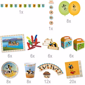 Party-Set Kindergeburtstag Yakari deluxe für 6 Kinder 68-tlg. Pappgeschirr Indianer Mottoparty Fasching Karneval