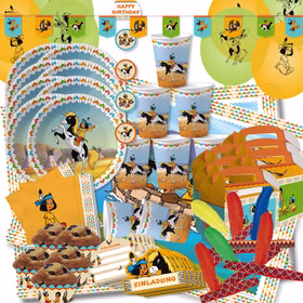 Party-Set Kindergeburtstag Yakari deluxe für 6 Kinder 68-tlg. Pappgeschirr Indianer Mottoparty Fasching Karneval