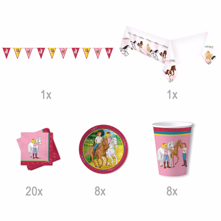 Party-Set Kindergeburtstag Bibi & Tina 38 Teile Geschirr Geburtstag Party Mädchen Geburtstag Mottoparty Bibi Blocksberg Party-Set Kindergeburtstag Bibi & Tina 38 Teile Geschirr Geburtstag Party Mädchen Geburtstag Mottoparty Bibi Blocksberg