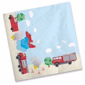 Servietten aus Papier mit Feuerwehrmotiv.