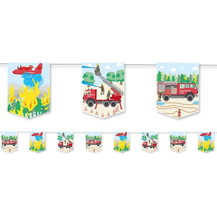 Party-Set Kindergeburtstag Feuerwehr, 38-tlg. Party-Set Kindergeburtstag Feuerwehr 38 Teile für acht Kinder bunt Geburtstag Jungen Mottoparty Feuerwehrmann Feuerwehrauto