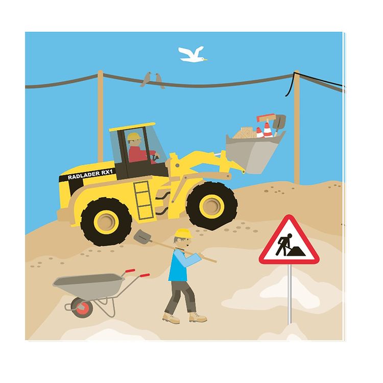 Party-Set Kindergeburtstag Baustelle Bagger 53-tlg. Pappgeschirr Mottoparty LKW Kipplader Geburtstag