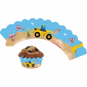 XXL Party-Set Kindergeburtstag Baustelle Bagger für 6 Kinder 98 Teile Bauarbeiter Mottoparty Baggerfahrer