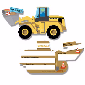 XXL Party-Set Kindergeburtstag Baustelle Bagger für 6 Kinder 98 Teile Bauarbeiter Mottoparty Baggerfahrer