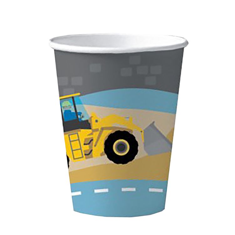 XXL Party-Set Kindergeburtstag Baustelle Bagger für 6 Kinder 98 Teile Bauarbeiter Mottoparty Baggerfahrer