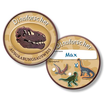Ausweis Dinoforscher Kindergeburtstag 6 Stück T-Rex Dinosaurier Party-Zubehör