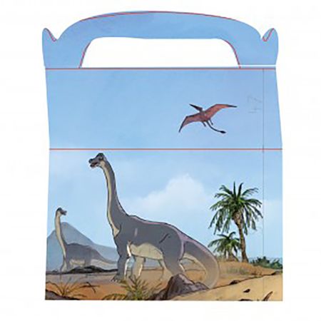 Dinosaurier Geschenkboxen 6 Stück Dino T-Rex Tisch-Deko Kindergeburtstag