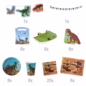 XXL Dino Party-Set T-Rex für 6 Kinder 64-teilig Party-Deko Mottoparty Geburtstag XXL Dino Party-Set T-Rex für 6 Kinder 64-teilig Party-Deko Mottoparty Geburtstag