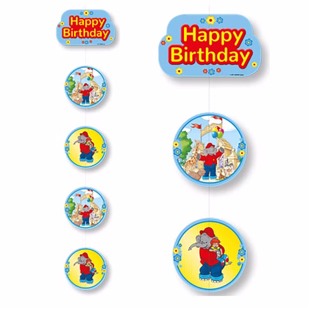 Benjamin Blümchen Deckenhänger Happy Birthday für Kinder Party-Deko Geburtstag Kindergeburtstag Benjamin Blümchen Deckenhänger Happy Birthday für Kinder