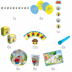 XXL Party-Set Kindergeburtstag Benjamin Blümchen für 6 Kinder 56 Teile Elefant Tier Mottoparty Zootiere Zoo XXL Party-Set Kindergeburtstag Benjamin Blümchen für 6 Kinder 56 Teile Elefant Tier Mottoparty Zootiere Zoo
