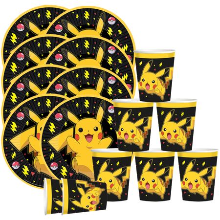Pokemon Party-Set Kindergeburtstag für 8 Kinder 16-tlg. Tisch-Deko