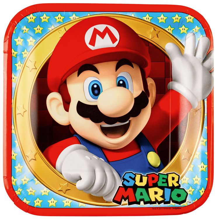 Super Mario Teller 8 Stück Computerspiel Party-Deko Geburtstag