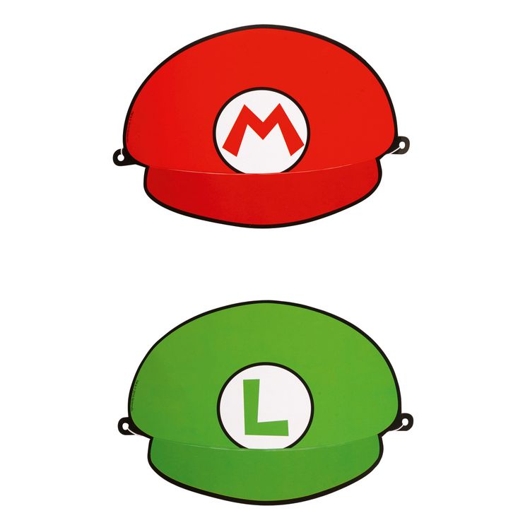 Super Mario Partymützen 8 Stück Super Mario & Luigi für Kinder Party-Deko