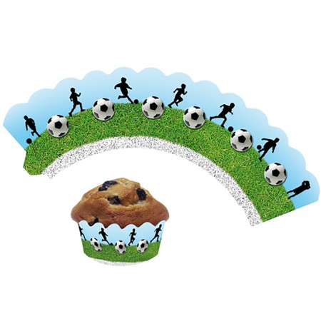 Muffin Banderole Deko Kindergeburtstag Fußball 12 Stück Party-Zubehör