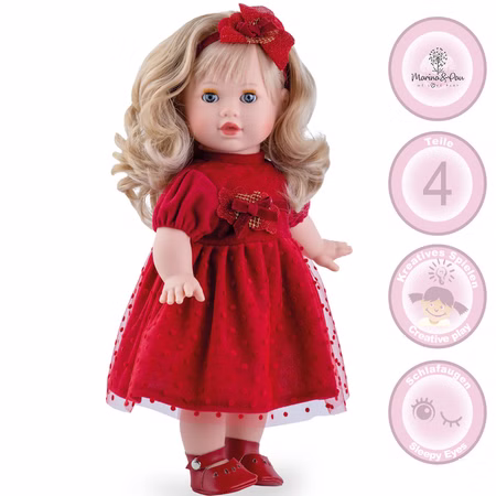 Puppe Paula Mädchen 42 cm mit Haare Schlafaugen Spielzeug Puppe zum kämmen und frisieren Puppenkleid Spielpuppe Geschenkidee Kinderpuppe Puppe Paula Mädchen 42 cm mit Haare Schlafaugen Spielzeug Puppe zum kämmen und frisieren Puppenkleid