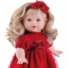 Puppe Paula Mädchen 42 cm mit Haare Schlafaugen Spielzeug Puppe zum kämmen und frisieren Puppenkleid