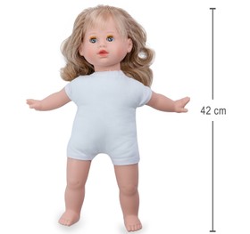 Puppe Paula Mädchen 42 cm mit Haare Schlafaugen Spielzeug Puppe zum kämmen und frisieren Puppenkleid