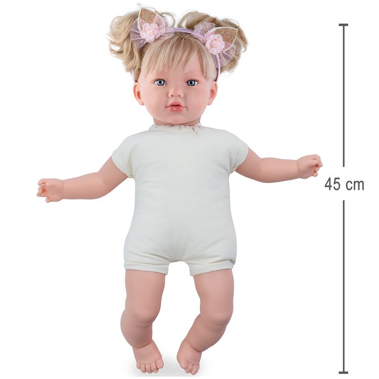 Puppe Emma Happy Birthday 45 cm mit Haare zum kämmen und frisieren Spielzeug Geburtstag Puppe Weichkörper Puppenkleid