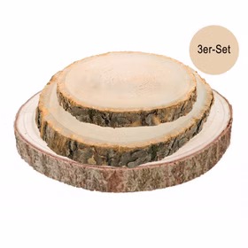 Baumscheiben-Set Holzscheiben 3 verschiedene Größen DIY Deko Zubehör Sommer-Party