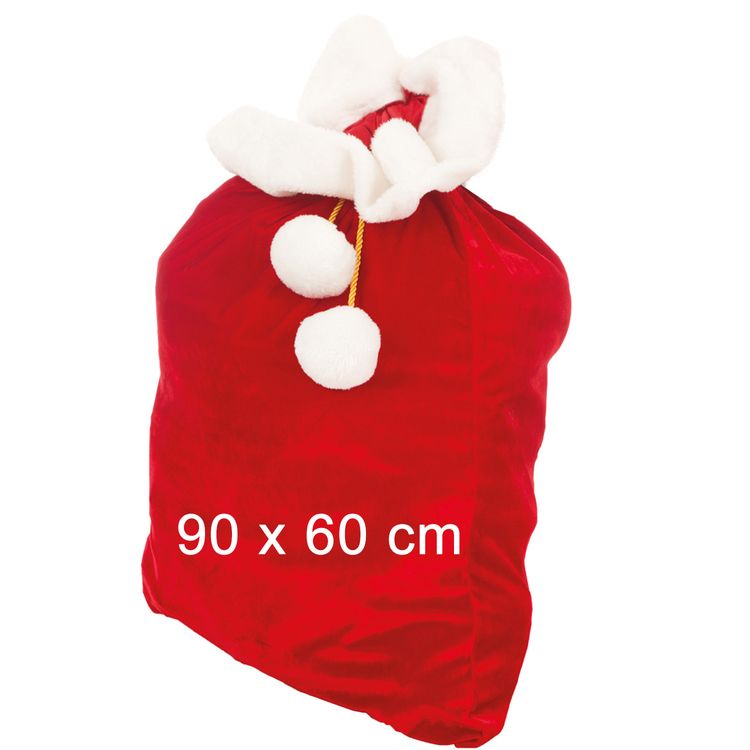 Weihnachtsmannsack Geschenkesack Samt 90x 60 cm rot Weihnachten Weihnachtsmannsack Geschenkesack Samt 90x 60 cm rot Weihnachten Heiligabend Nikolaussack