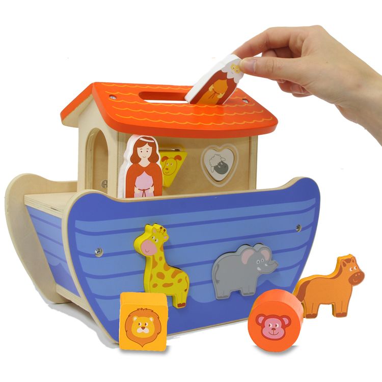 Holzspielzeug Steckspiel Arche Noah 13-tlg. Holzspielzeug Steckspiel Arche Noah 13-Teile unisex bunt Tiere Spielzeug Kleinkind Geschenk Geburtstag
