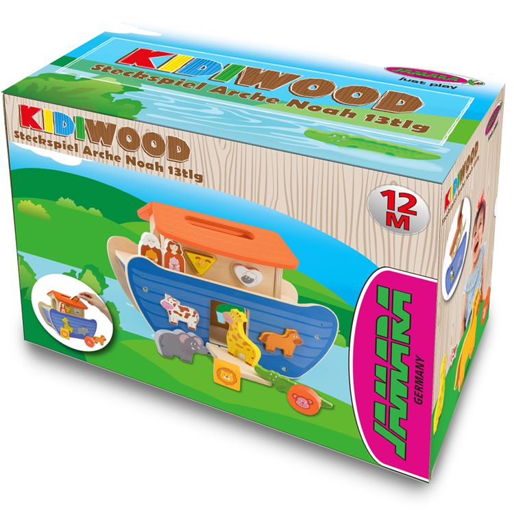 Holzspielzeug Steckspiel Arche Noah 13-tlg. Holzspielzeug Steckspiel Arche Noah 13-Teile unisex bunt Tiere Spielzeug Kleinkind Geschenk Geburtstag