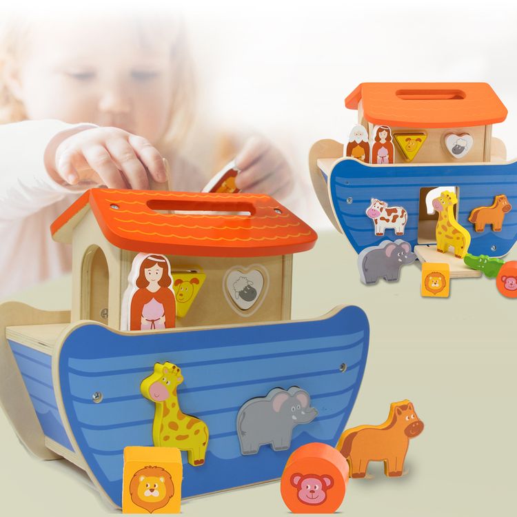 Holzspielzeug Steckspiel Arche Noah 13-tlg. Holzspielzeug Steckspiel Arche Noah 13-Teile unisex bunt Tiere Spielzeug Kleinkind Geschenk Geburtstag