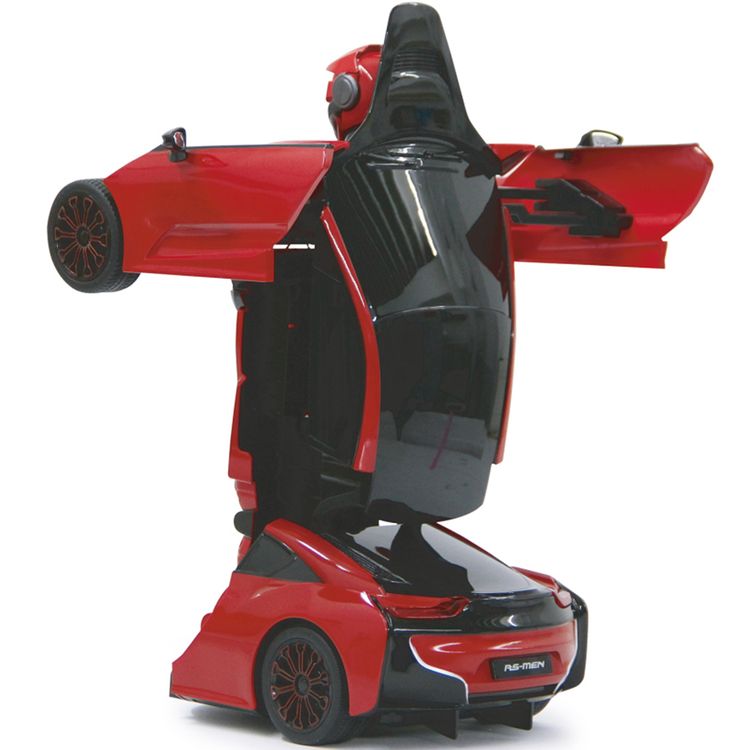 Transformation Robotor Auto rot mit Fernsteuerung ab 6 Jahre Robicar mit LED-Licht & Sound Spielzeug für Kinder 