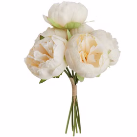 Kunstblumen 12 Pfingstrosen Vintage weiß und pink Blumenstrauß 27,5 cm Deko Hochzeit Geburtstag Zuhause künstlicher Blumenstrauß
