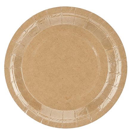 Umweltfreundliche Teller braun ökologisch aus Pappe 6 Stück Party-Zubehör