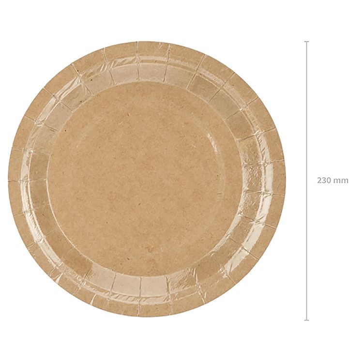 Umweltfreundliche Teller Kindergeburtstag braun ökologisch Pappe 6 Stück Party-Zubehör Deko Party-Geschirr
