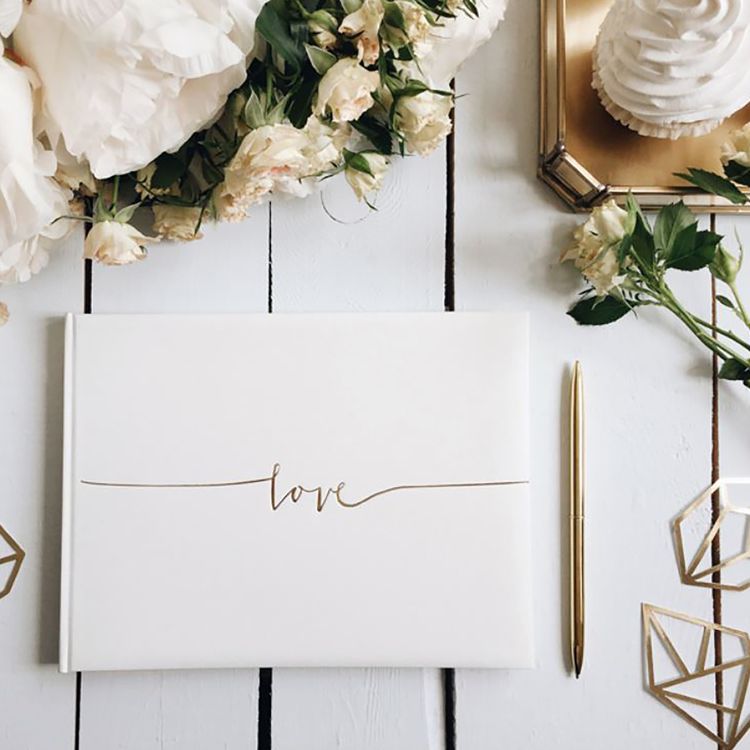 Gästebuch Hochzeit cremefarben gold Fotoalbum Hochzeitsalbum 22 Seiten Geschenkidee Hochzeitsfeier Hochzeitsgästebuch