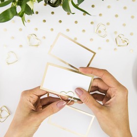 10 Tischkartenhalter gold herz Hochzeit Taufe Geburtstag inkl. Karten Tischdeko Taufe Kommunion Jugendweihe