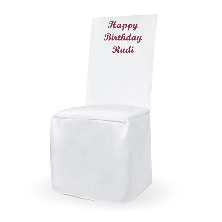 Personalisierte Stuhlhusse weiß universell mit individuellem Druck Geburtstag Hochzeit Personalisierte Stuhlhusse weiß universell mit individuellem Druck Geburtstag Hochzeit Geschenkidee Mr. & Mrs. Geburtstagskind