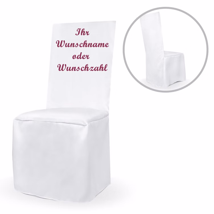 Personalisierte Stuhlhusse weiß universell mit individuellem Druck Geburtstag Hochzeit Geschenkidee Mr. & Mrs. Geburtstagskind Personalisierte Stuhlhusse weiß universell mit individuellem Druck Geburtstag Hochzeit Geschenkidee Mr. & Mrs. Geburtstagskind