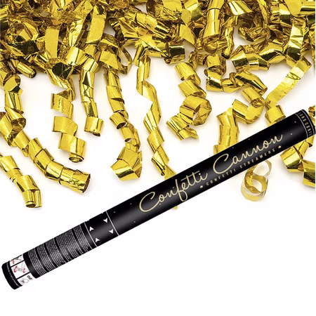 Shooter gold Luftschlangen gekringelt Konfettikanone 60 cm Deko Hochzeit Geburtstag Partyshooter Fasching Karneval Shooter gold Luftschlangen gekringelt Konfettikanone 60 cm Deko Hochzeit Geburtstag Partyshooter Fasching Karneval